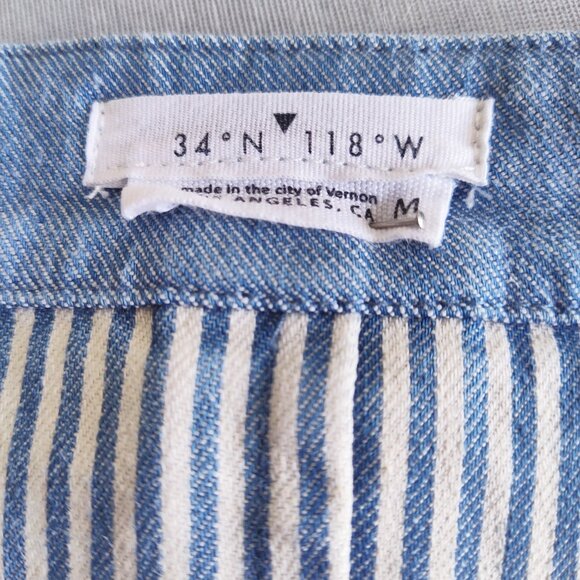 34N 118W Button Front Back Tie Pockets Denim Pencil Silhouette Sun Dress Sz M - Picture 12 of 12